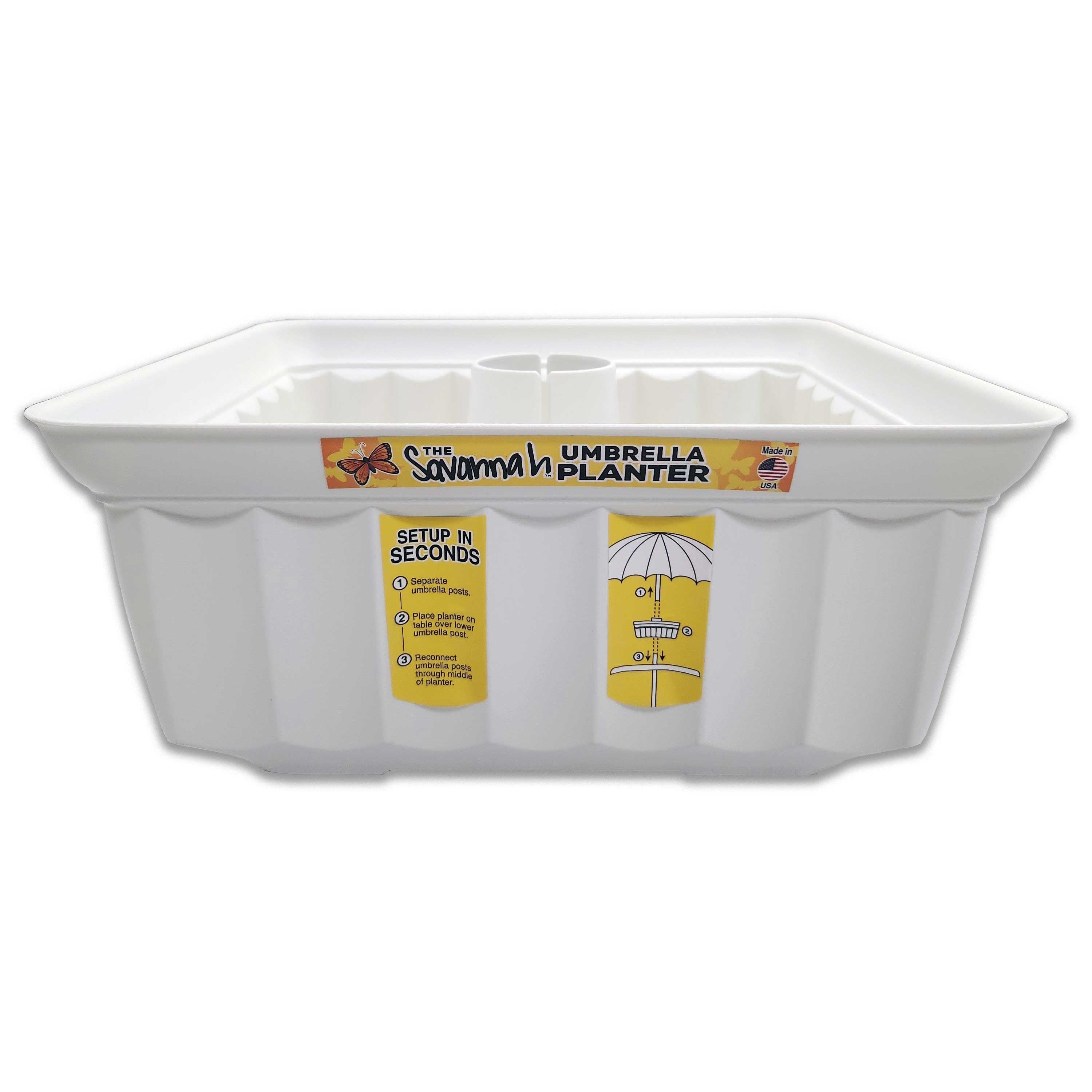 Square Savannah Planter - White